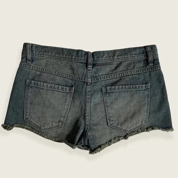 Free People Denim Cut-off Shorts in Emerald Acid Wash 25 - Picture 7 of 10